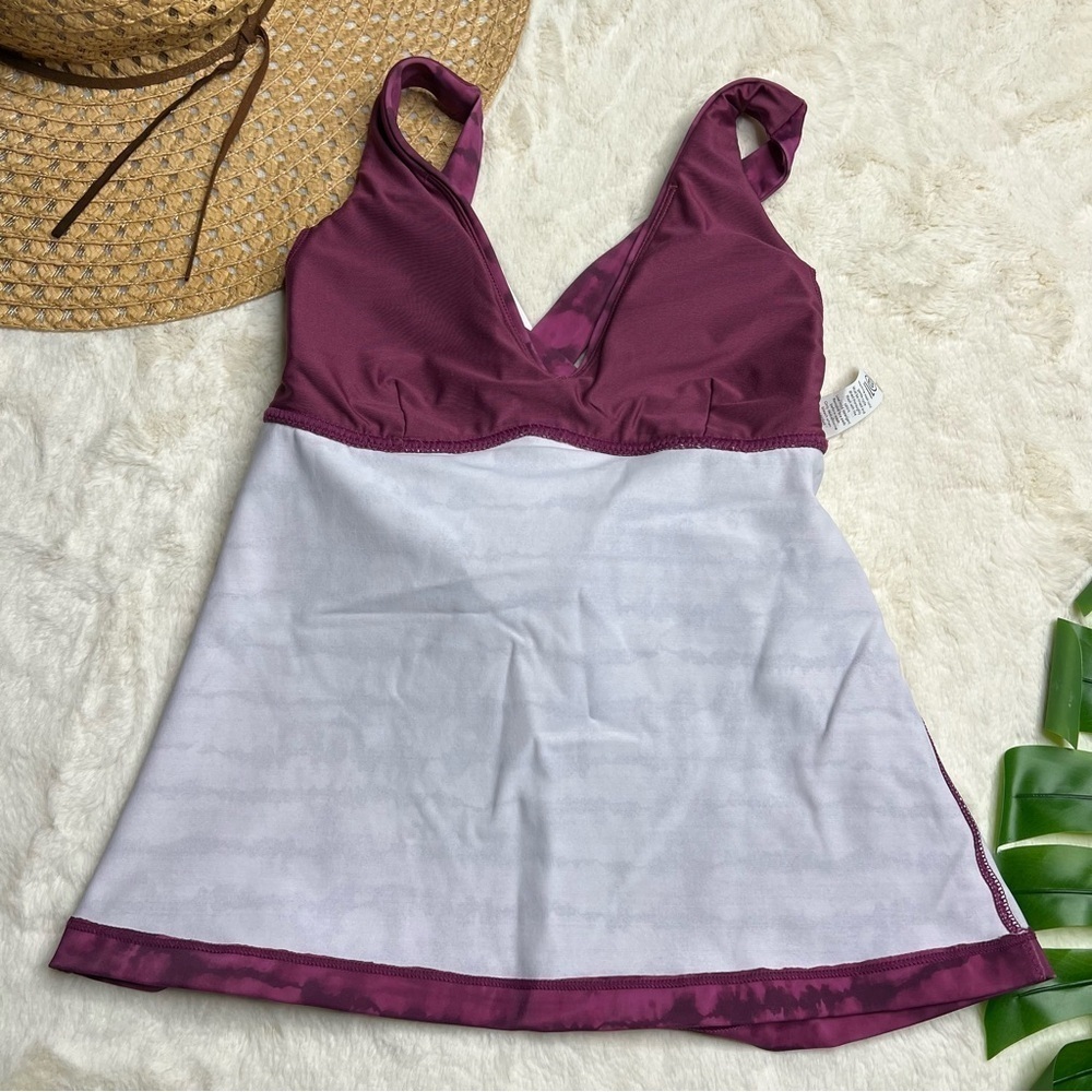 Athleta Plunge Printed Tie Dye Tankini Top - Picture 3 of 7